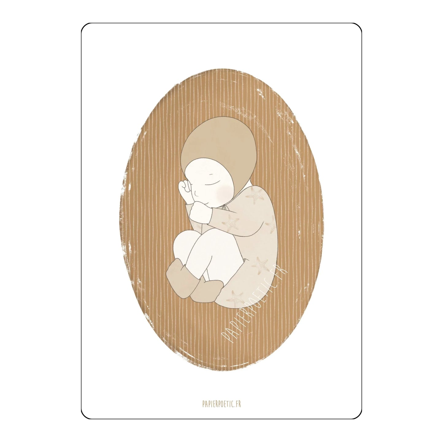 Carte naissance bébé Papier Poétic