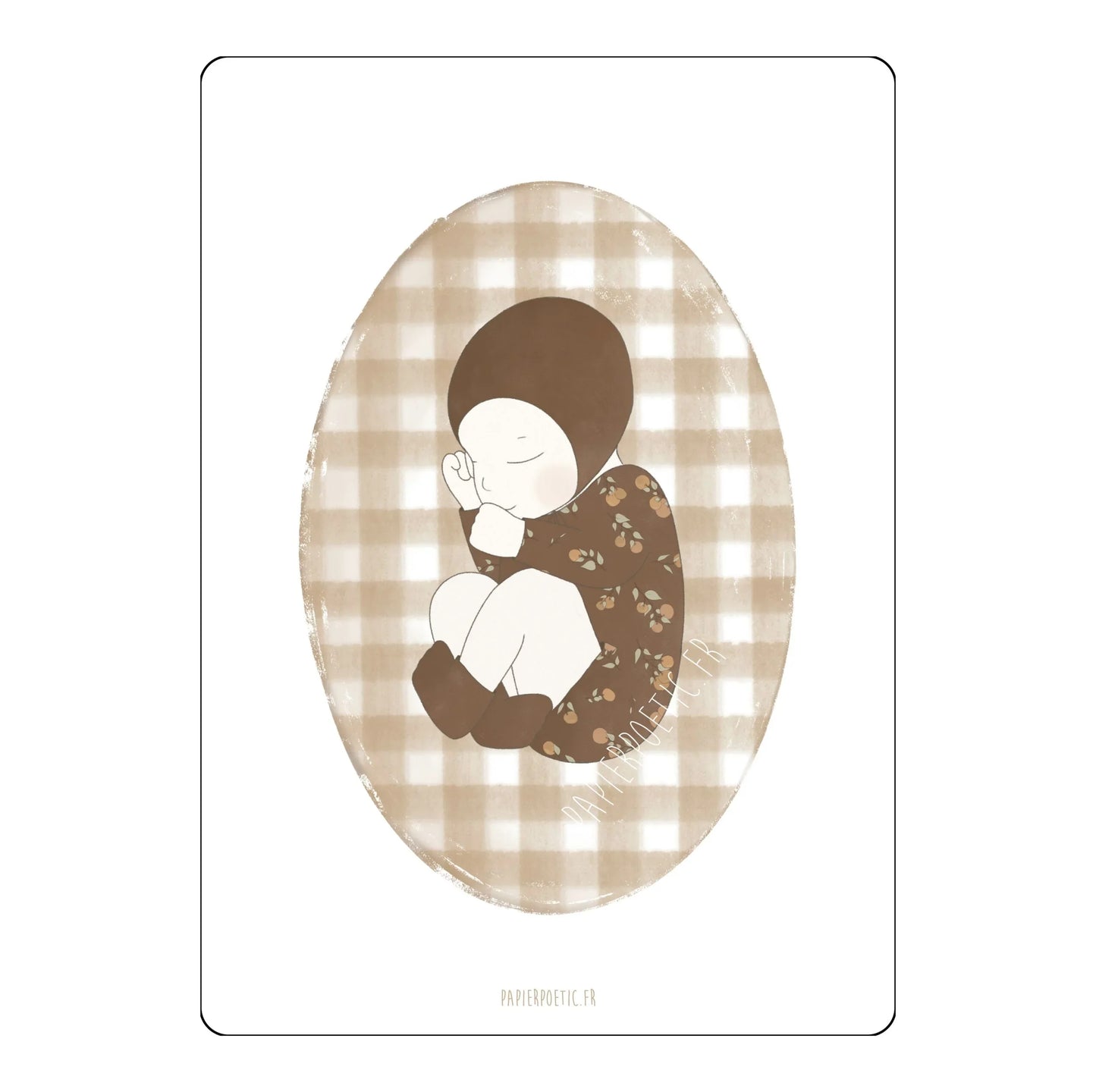 Carte naissance bébé Papier Poétic