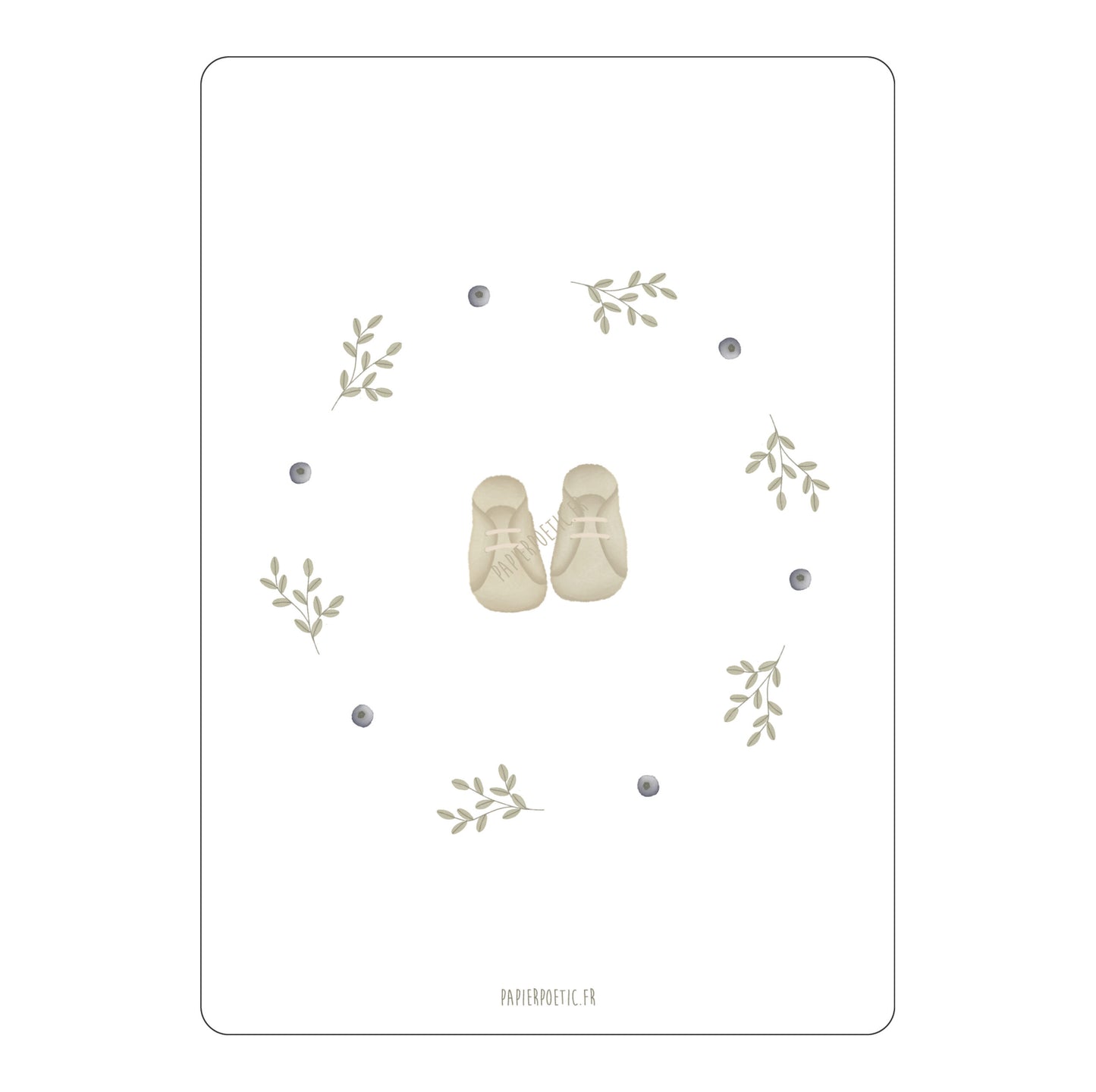 Carte/Card "Couronne Chaussons Sauge"