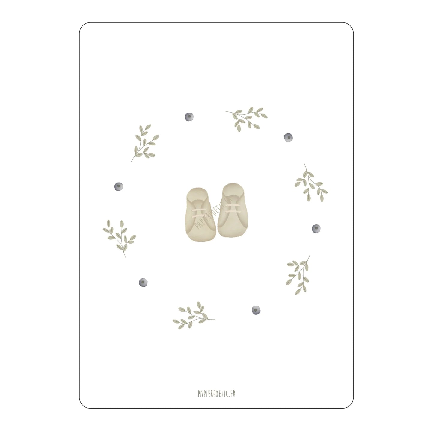 Carte naissance bébé Papier Poétic