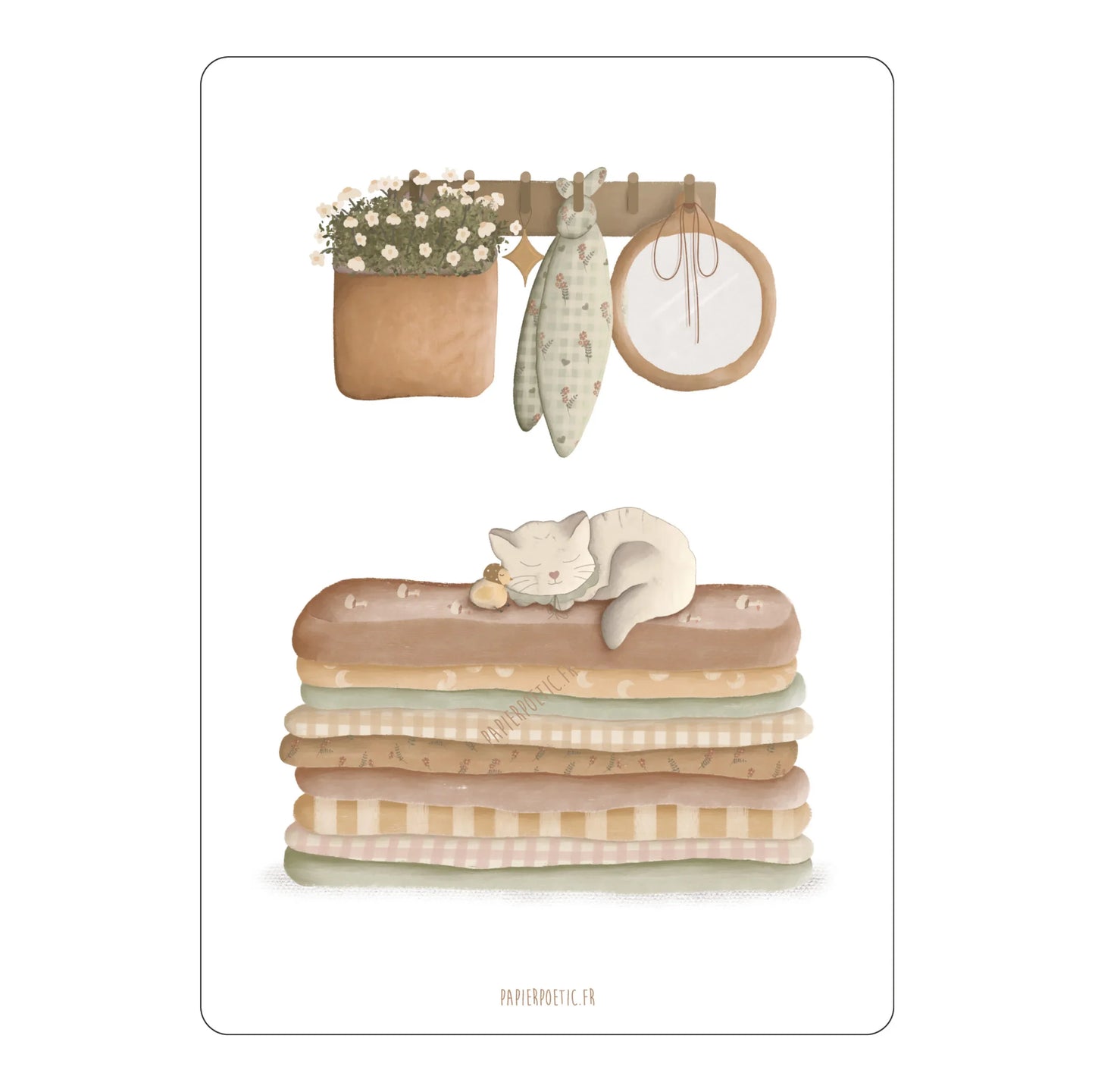 Carte naissance bébé Papier Poétic