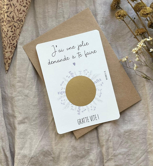Carte à gratter annonce grossesse Marraine – Papier Poétic