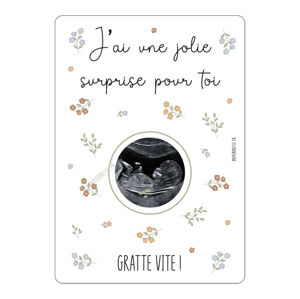 Carte à gratter famille Papier Poétic