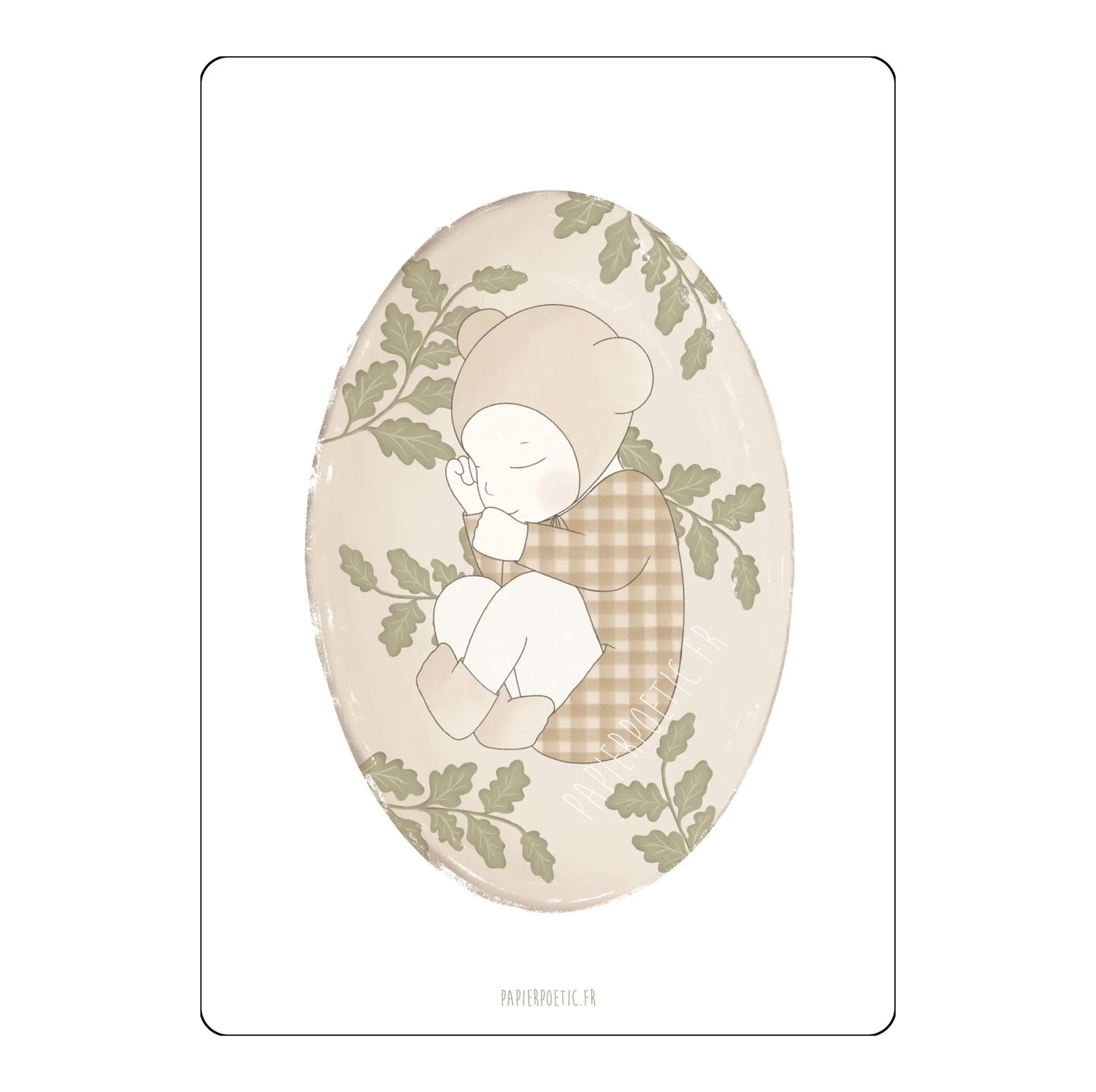 Carte naissance bébé Papier Poétic