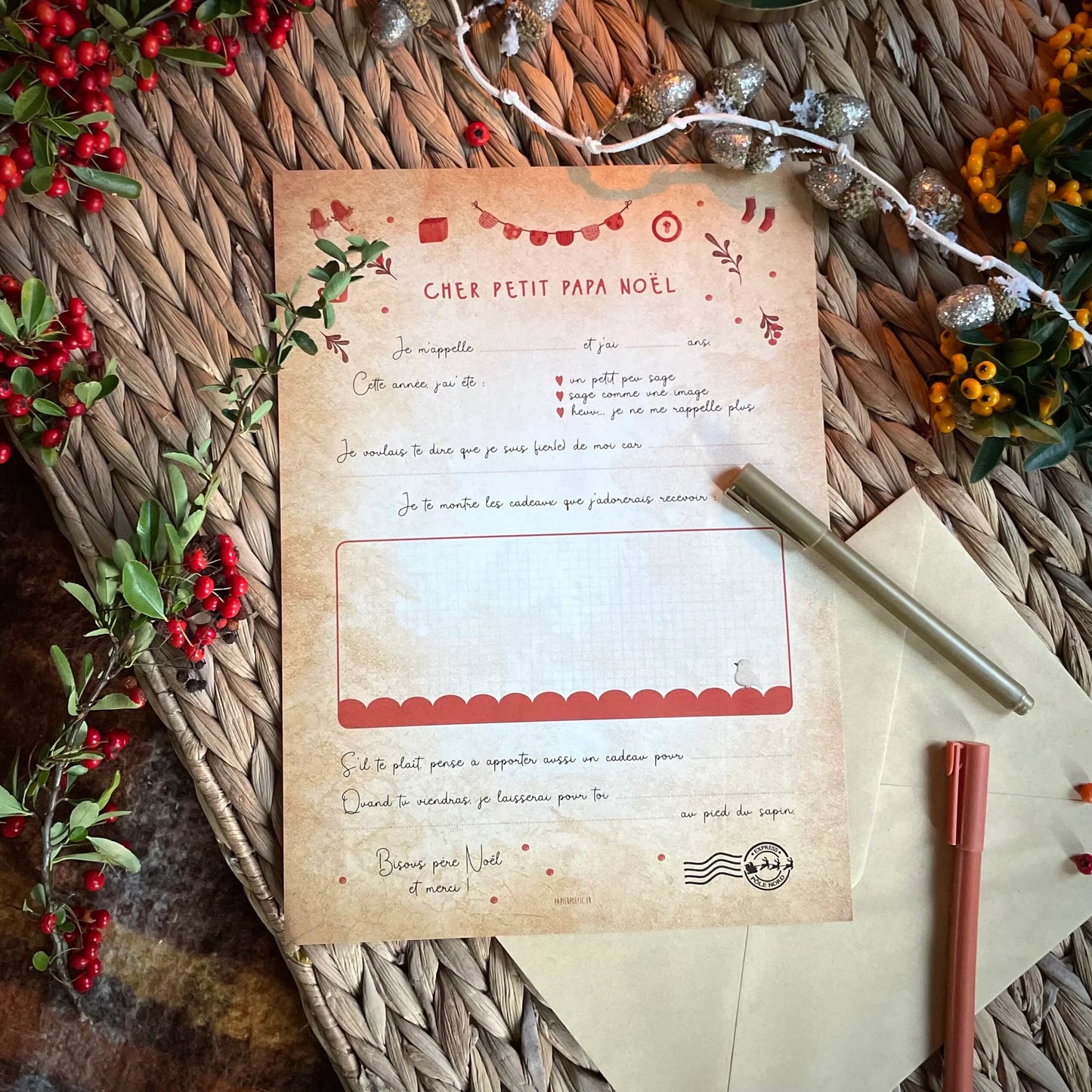 Lettre au Père Noël enfant – Papier Poétic