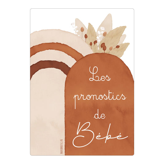 Cartes pronostics naissance bébé Bohème – Papier Poétic