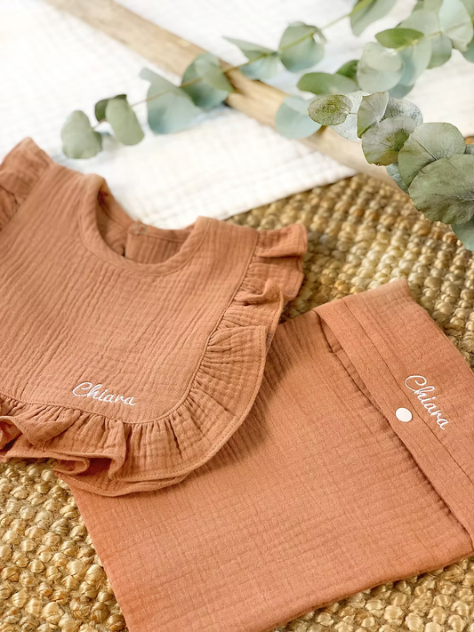 Bavoir blouse bébé Mademoiselle – Maison Pioline