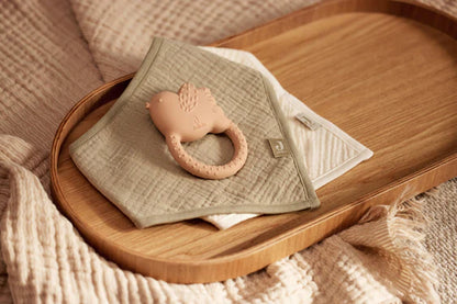 Bavoir Bandana Gaze De Coton - Olive Green/Oatmeal - 2 Unités