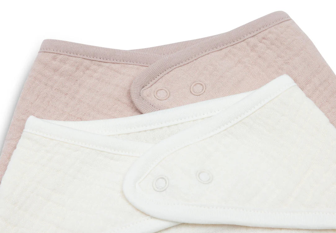 Bavoir Bandana Gaze de Coton - Wild Rose/Oatmeal - 2 Unités