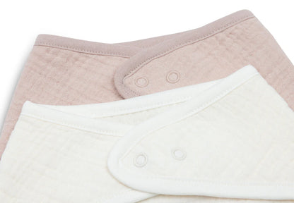 Bavoir Bandana Gaze de Coton - Wild Rose/Oatmeal - 2 Unités