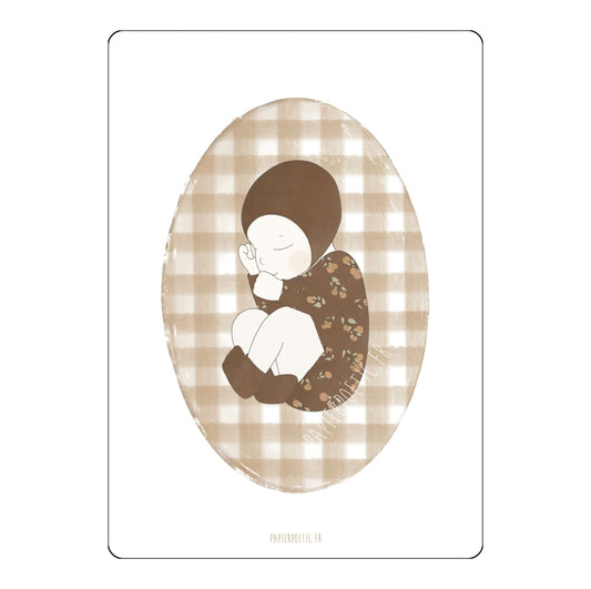Carte " Bébé " Vichy et Bloom