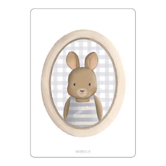 Carte/Card "Médaillon Lapin"