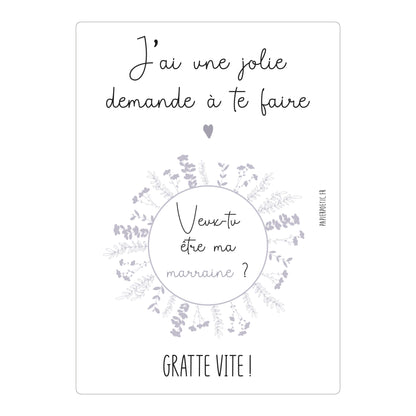 Carte à gratter “Marraine”
