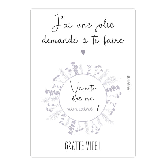Carte à gratter “Marraine”