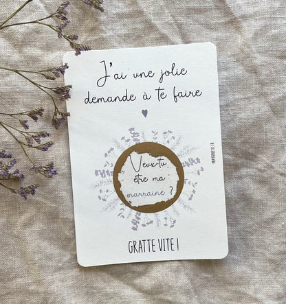 Carte à gratter “Marraine”