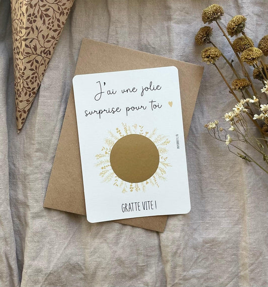 Carte à gratter annonce grossesse Papi – Papier Poétic