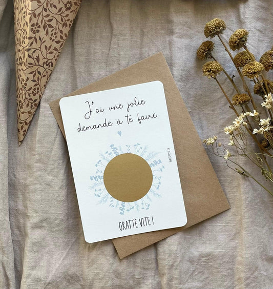 Carte à gratter annonce grossesse Parrain – Papier Poétic