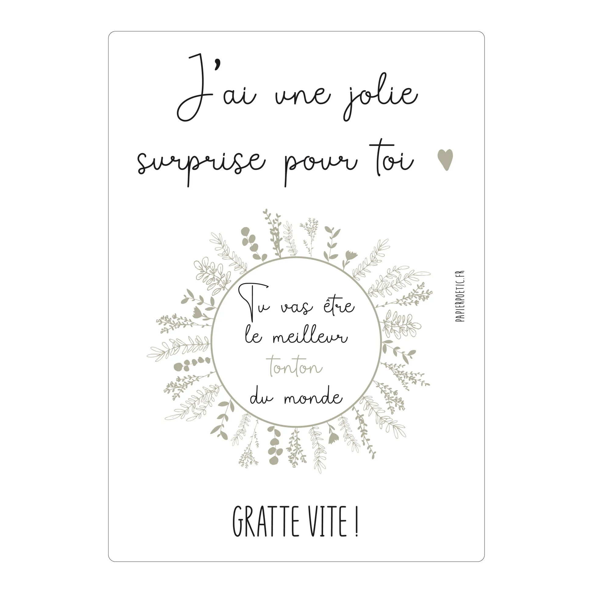 Carte à gratter famille Papier Poétic
