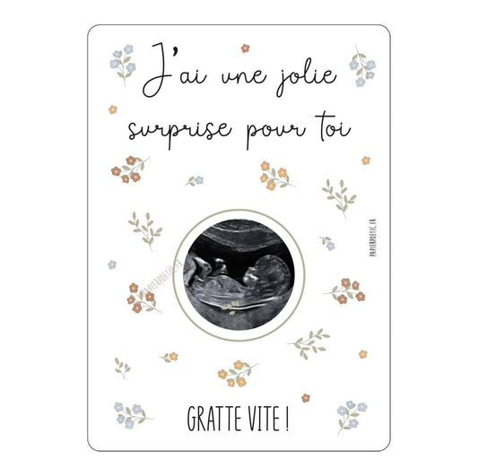 Carte à gratter “Échographie” Bloom