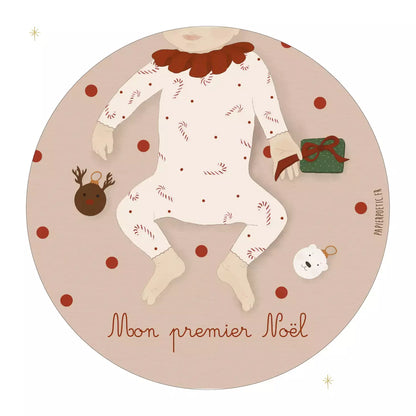 Carte Ronde “Mon premier Noël" Renne