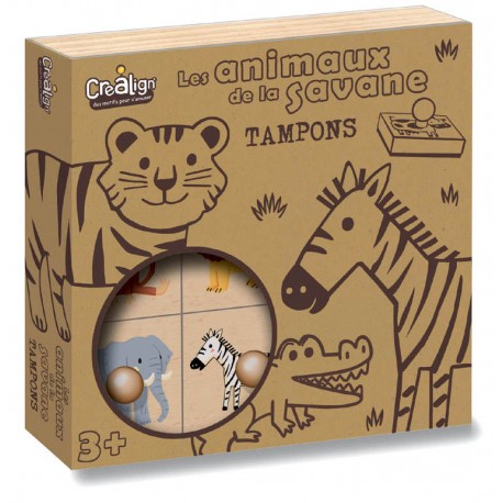 Tampons bois Animaux de la savane