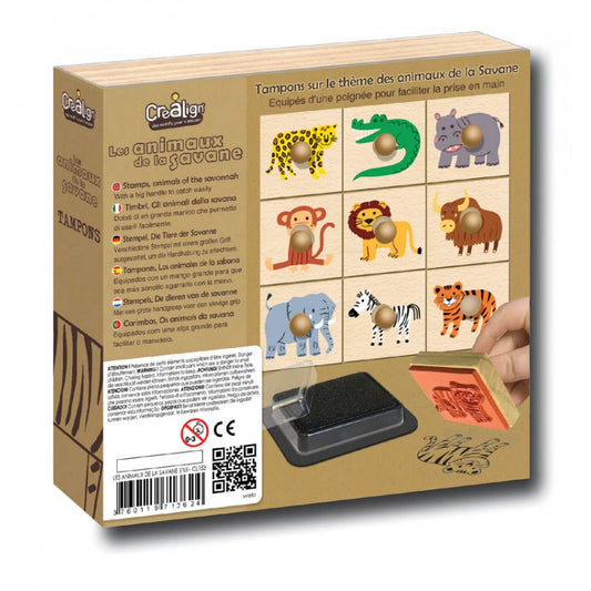 Tampons bois Animaux de la savane