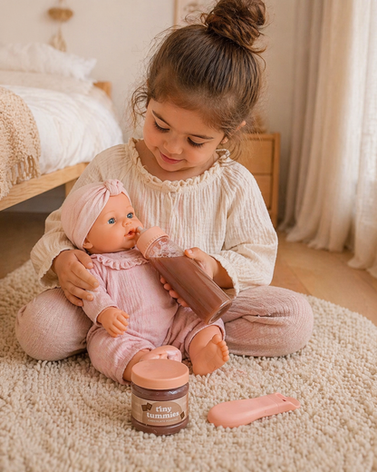 Coffret repas poupée chocolat - biberon et petit pot Tiny Harlow