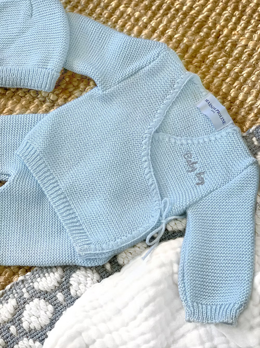 Trousseau de naissance : La Petite Perle, bleu nuage