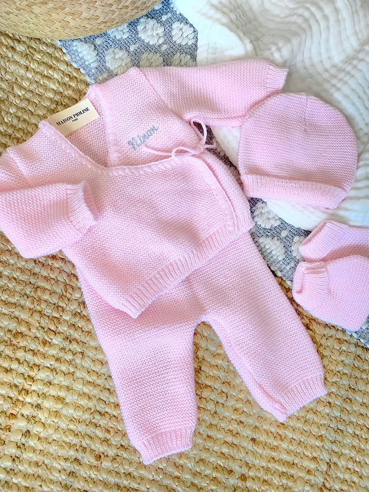 Trousseau de naissance rose