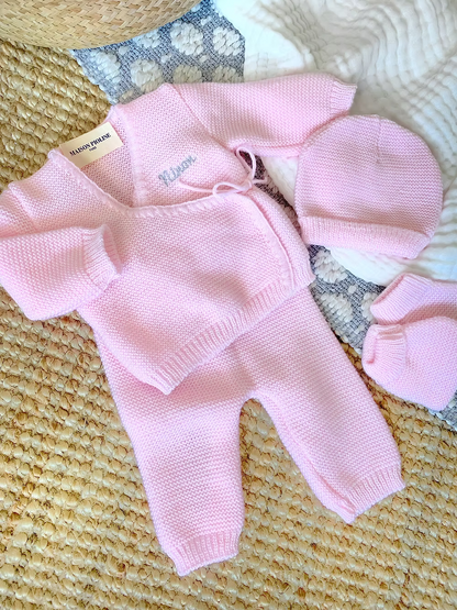 Trousseau de naissance rose