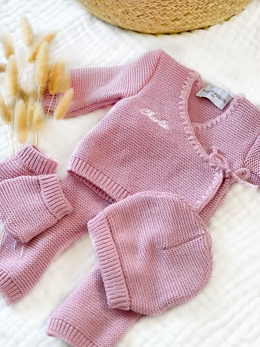 Trousseau de naissance Vieux rose