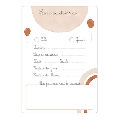Cartes pronostics bébé “Bohème”
