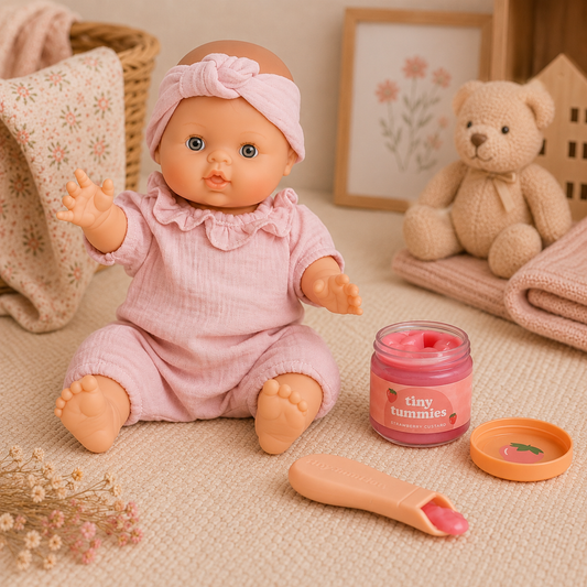 Coffret poupée Charlotte Bobble rose Wookids avec petit pot dans une chambre douce pour enfant