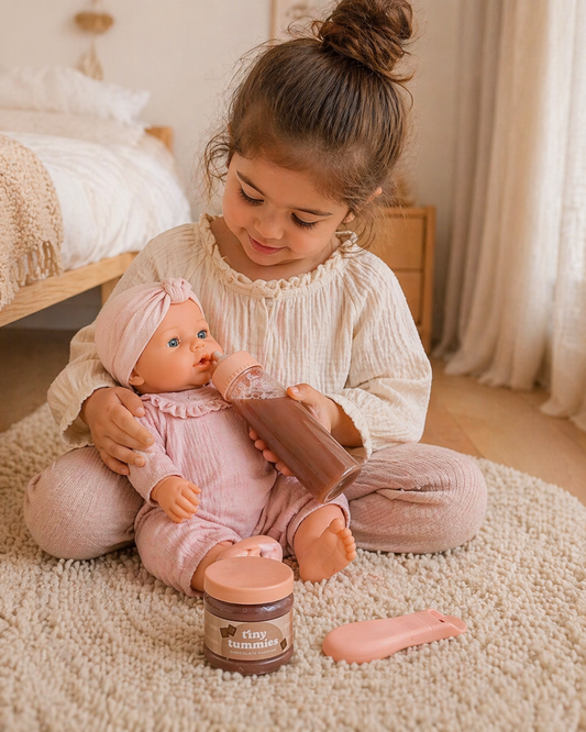 Coffret repas poupée chocolat Tiny Harlow pour jeu d’imitation repas poupon