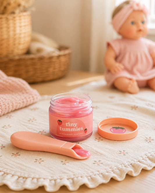 Petit pot poupée fraise Tiny Harlow pour jeu d’imitation repas poupon