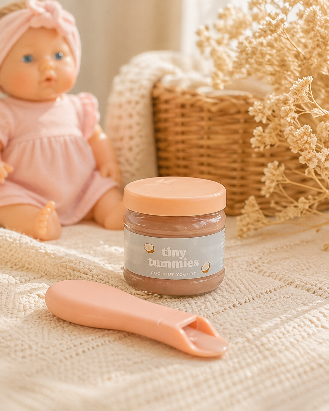 Petit pot poupée noix de coco Tiny Harlow pour jeu d’imitation repas poupon
